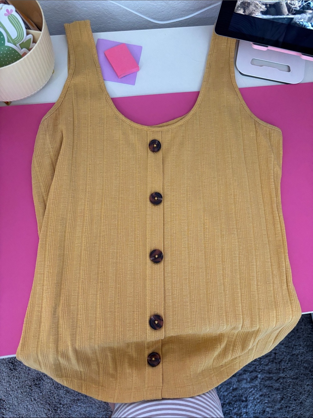 Maurices Ribbed Button-Front Tank Tops - Picture 8 of 13